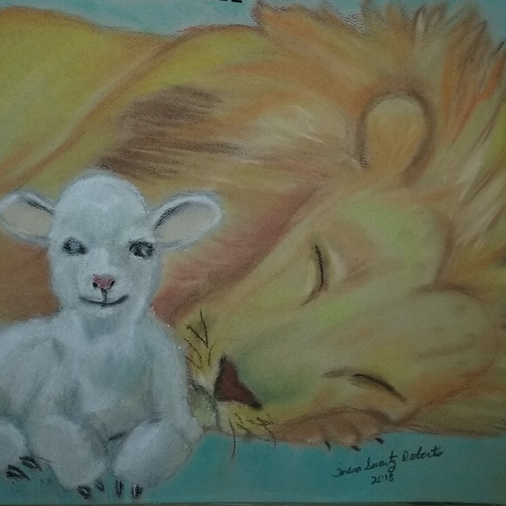 I used pastels to create this painting inspired by a greeting card.